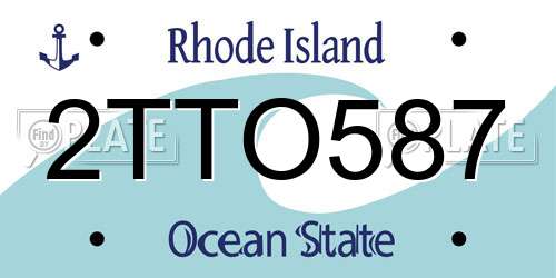 2TTO587 Rhode Island License Plate