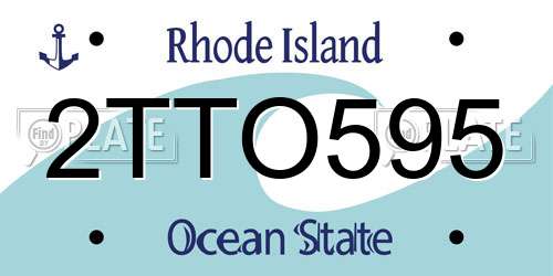 2TTO595 Rhode Island License Plate
