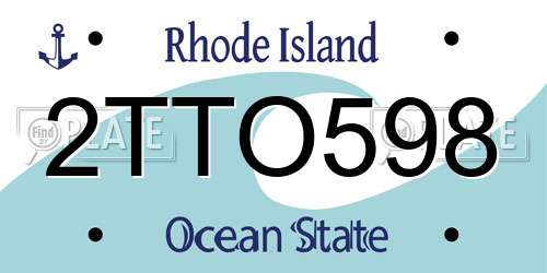 2TTO598 Rhode Island License Plate