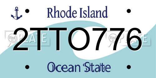 2TTO776 Rhode Island License Plate