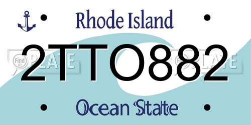 2TTO882 Rhode Island License Plate