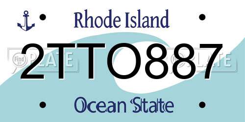 2TTO887 Rhode Island License Plate