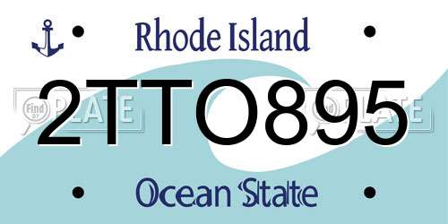 2TTO895 Rhode Island License Plate