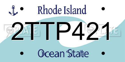 2TTP421 Rhode Island License Plate