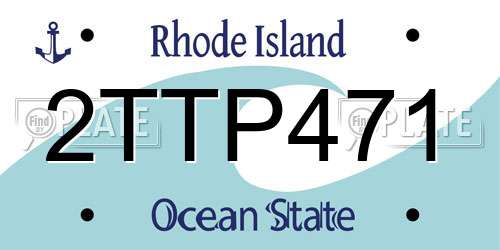 2TTP471 Rhode Island License Plate