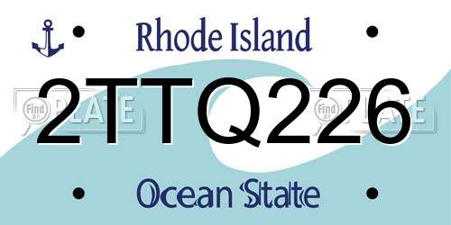2TTQ226 Rhode Island License Plate