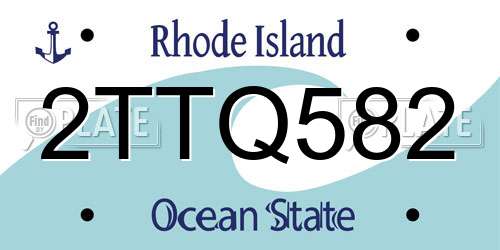 2TTQ582 Rhode Island License Plate