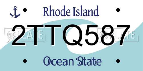 2TTQ587 Rhode Island License Plate