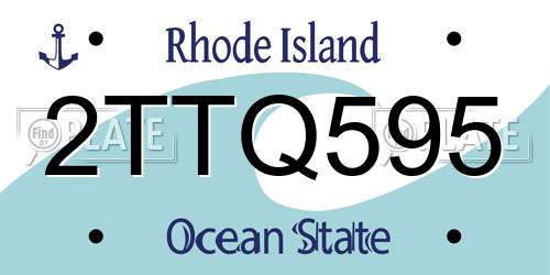 2TTQ595 Rhode Island License Plate