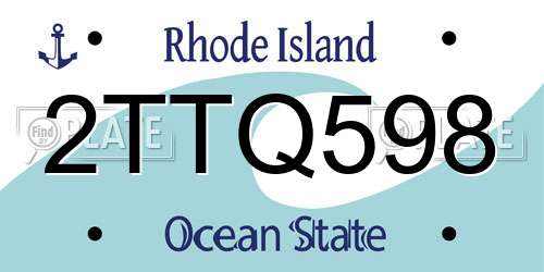 2TTQ598 Rhode Island License Plate