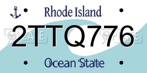 2TTQ776 Rhode Island License Plate
