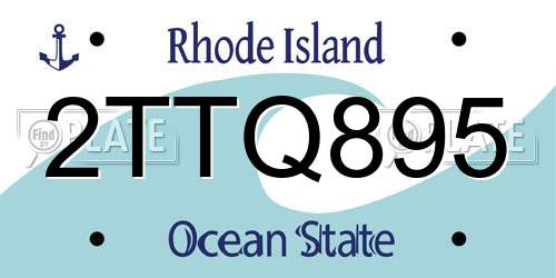 2TTQ895 Rhode Island License Plate