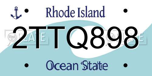 2TTQ898 Rhode Island License Plate