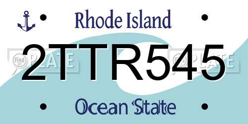 2TTR545 Rhode Island License Plate