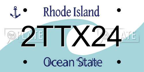2TTX24 Rhode Island License Plate