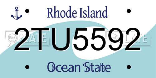 2TU5592 Rhode Island License Plate