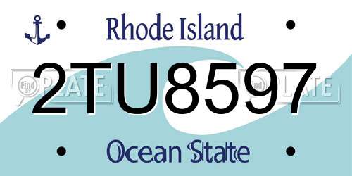2TU8597 Rhode Island License Plate
