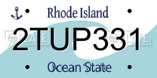 2TUP331 Rhode Island License Plate