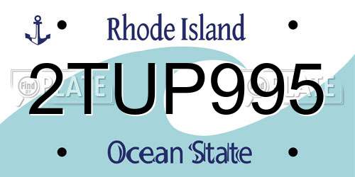 2TUP995 Rhode Island License Plate