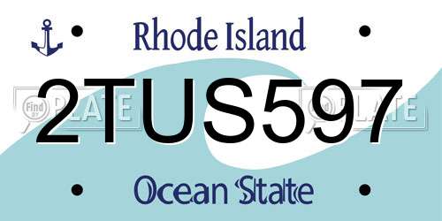 2TUS597 Rhode Island License Plate
