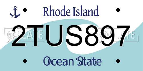 2TUS897 Rhode Island License Plate