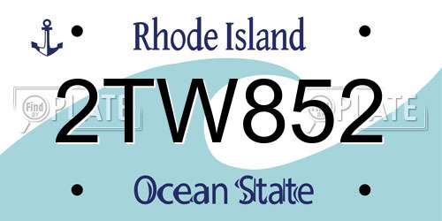 2TW852 Rhode Island License Plate