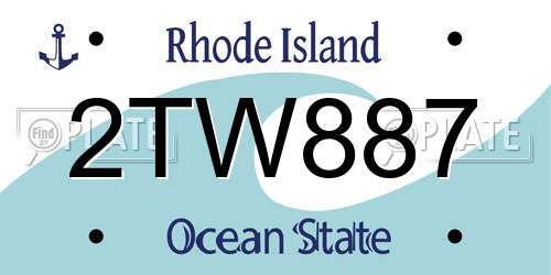 2TW887 Rhode Island License Plate