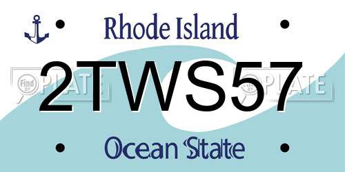 2TWS57 Rhode Island License Plate