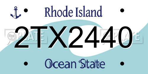 2TX2440 Rhode Island License Plate