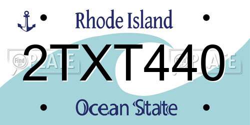 2TXT440 Rhode Island License Plate