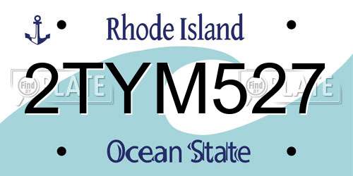 2TYM527 Rhode Island License Plate