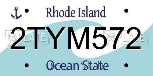 2TYM572 Rhode Island License Plate