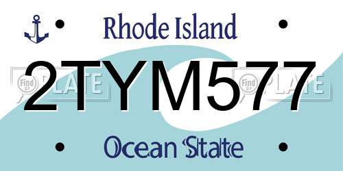 2TYM577 Rhode Island License Plate