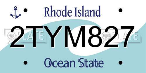 2TYM827 Rhode Island License Plate