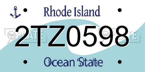 2TZ0598 Rhode Island License Plate