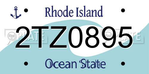 2TZ0895 Rhode Island License Plate