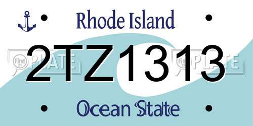 2TZ1313 Rhode Island License Plate