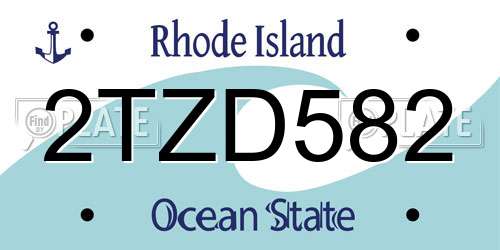 2TZD582 Rhode Island License Plate
