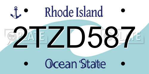 2TZD587 Rhode Island License Plate