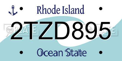 2TZD895 Rhode Island License Plate