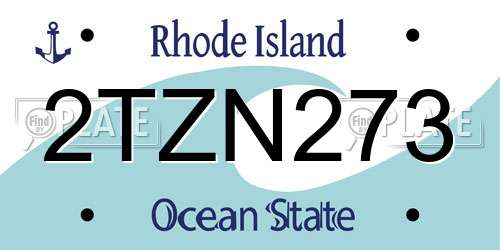 2TZN273 Rhode Island License Plate