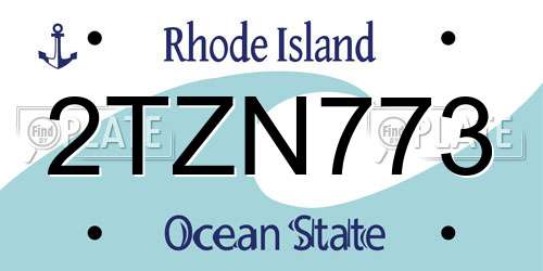 2TZN773 Rhode Island License Plate