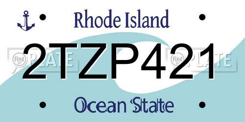 2TZP421 Rhode Island License Plate