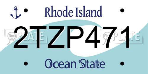 2TZP471 Rhode Island License Plate