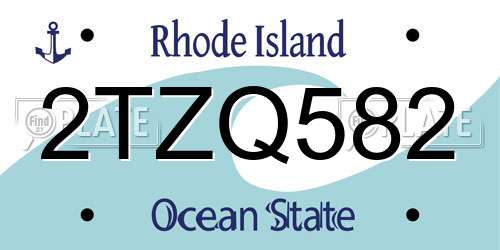 2TZQ582 Rhode Island License Plate
