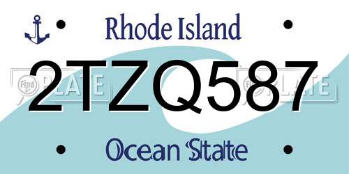 2TZQ587 Rhode Island License Plate