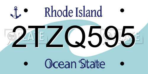 2TZQ595 Rhode Island License Plate