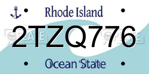 2TZQ776 Rhode Island License Plate