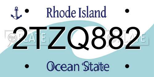 2TZQ882 Rhode Island License Plate