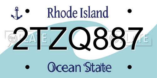 2TZQ887 Rhode Island License Plate